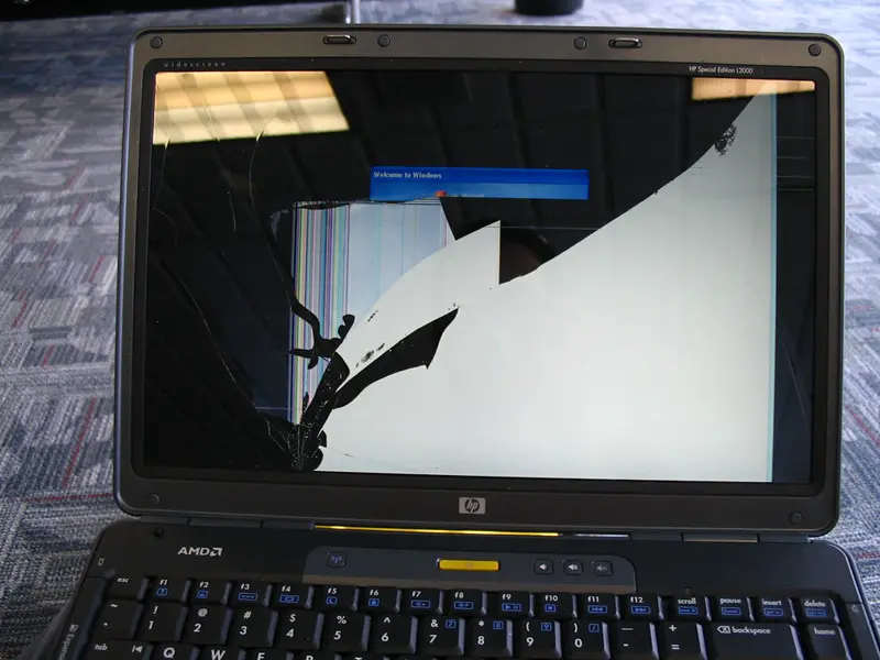 Cracked laptop LCD